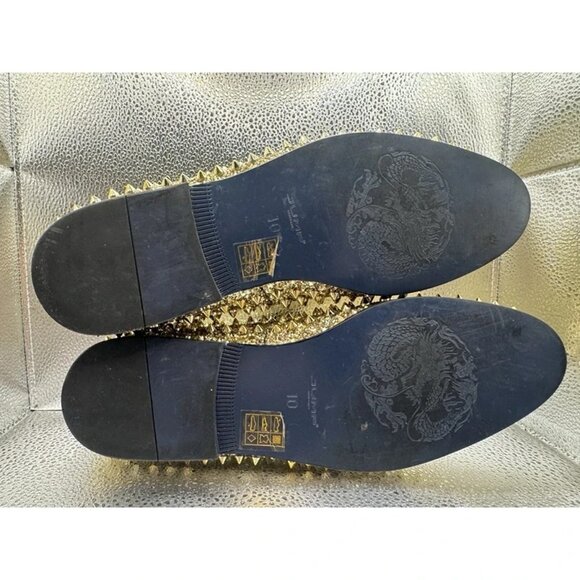 RARE 🚀‎ Size 10 - J75 By Jump Luxor Gold Spike Studded Men's Slip Ons - Picture 12 of 12